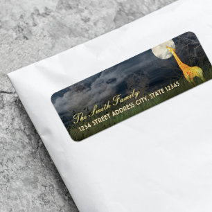 Giraffe y Luna   Etiquetas de dirección de devoluc