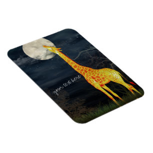 Giraffe y Luna Imán fotográfico Personalizado