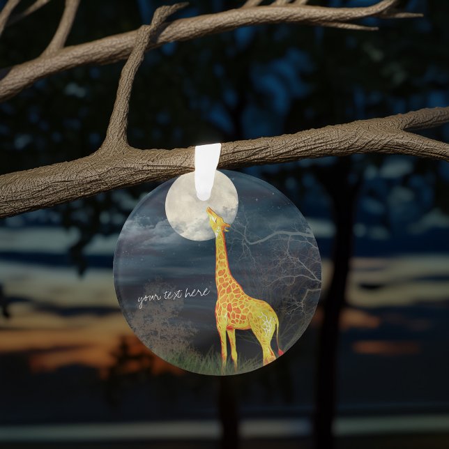 Giraffe y Luna | Ornamento acrílico Personalizado (Subido por el creador)