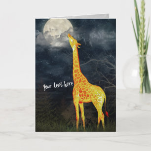 Giraffe y Luna   Tarjetas de felicitación