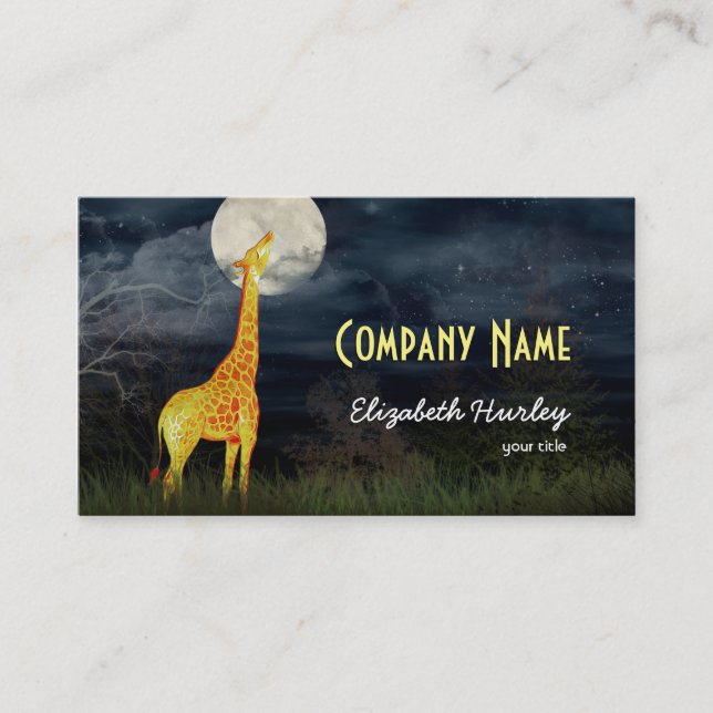 Giraffe y Luna | Tarjetas de visita Personalizado (Anverso)