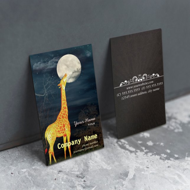 Giraffe y Luna | Tarjetas de visita Personalizado (Subido por el creador)