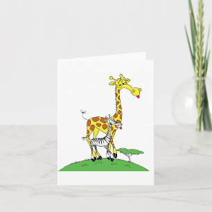 Giraffe Y Tarjetas De Nota De Cebra