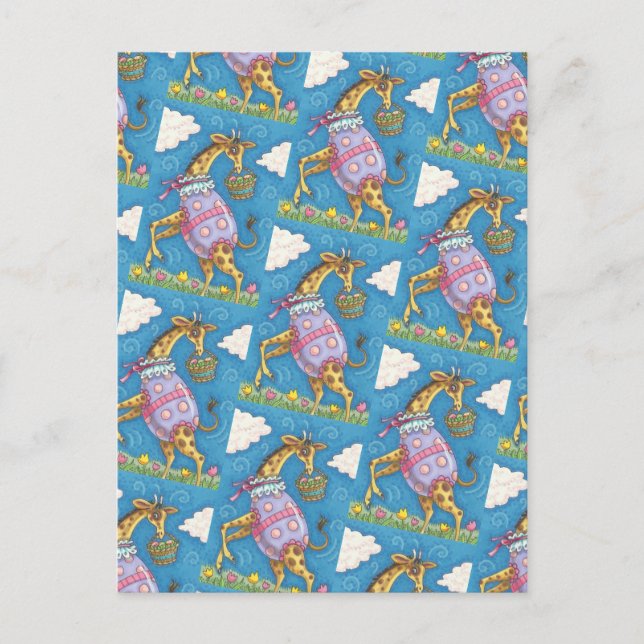 GIRAFFE Y TULIPS DE HUEVO ORIENTAL, TARJETA POSTAL (Anverso)