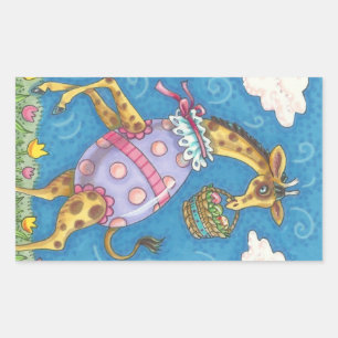 GIRAFFE Y TULIPS DE HUEVOS ORIENTALES, PEGATINAS D