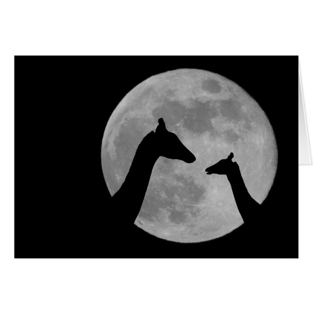 Giraffes En La Noche De Fullmoon (Anverso (Horizontal))