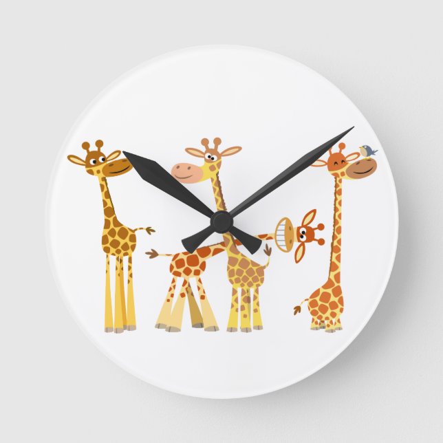 Giraffes personalizados: El reloj de pared de reba (Anverso)