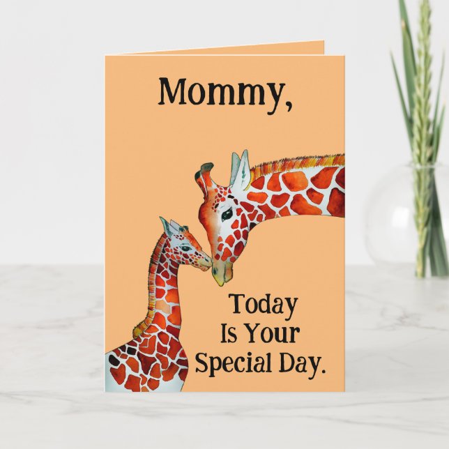 Giraffes Tarjeta de saludo del Día de la Madre (Anverso)
