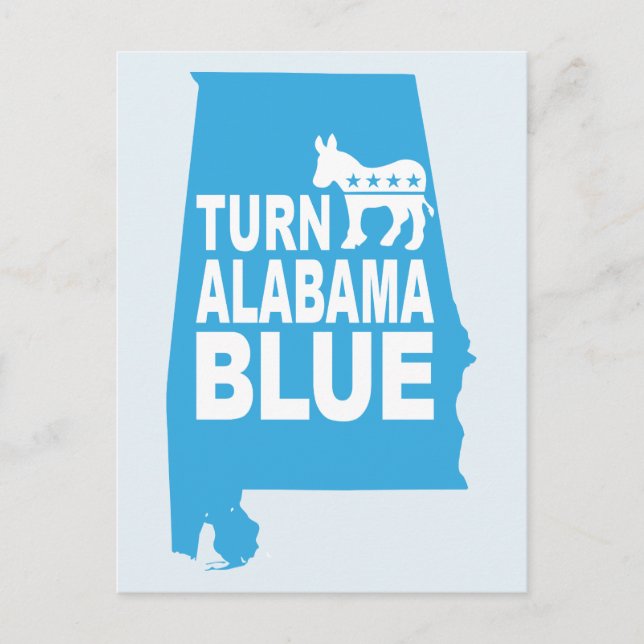 Girar la postal azul de Alabama | Votar por demócr (Anverso)