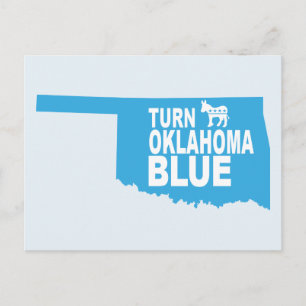 Girar la postal azul de Oklahoma Votar por demóc