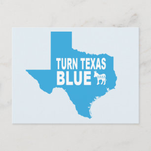 Girar postal azul de Texas   Vote Demócrata