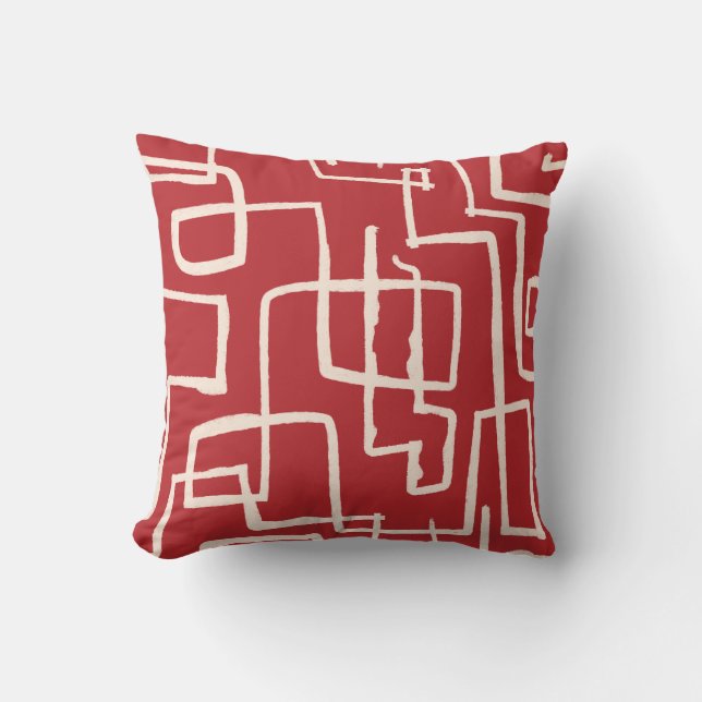 Girar y girar el Cojín decorativo blanco rojo (Anverso)