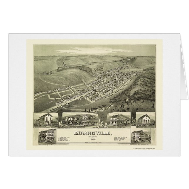 Girardville, mapa panorámico del PA - 1889 (Anverso (Horizontal))