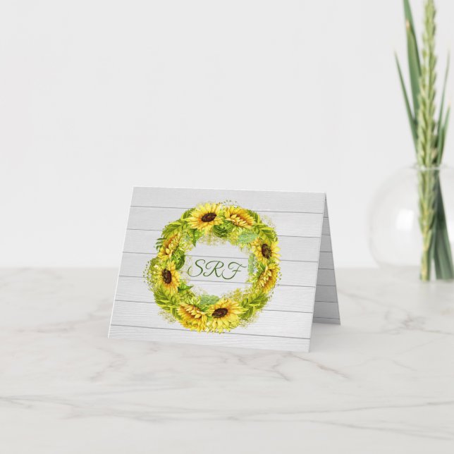 Girasol Agradecimiento o Nota en Blanco (Anverso)