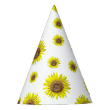 Girasol amarillo blanco del gorra de la fiesta de