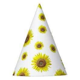 Girasol amarillo blanco del gorra de la fiesta de