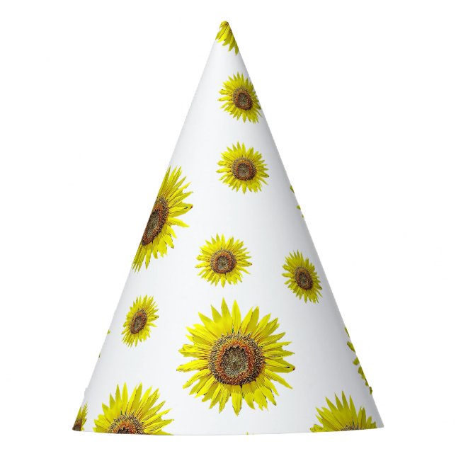 Girasol amarillo blanco del gorra de la fiesta de (Anverso)