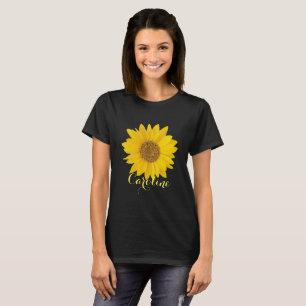 Girasol amarillo con nombre personalizado camiseta