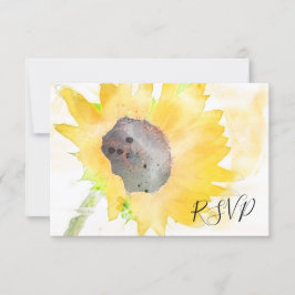 Girasol amarillo en la boda de color blanco RSVP