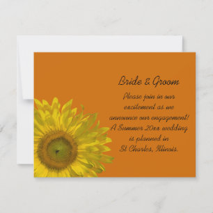 Girasol amarillo en la Invitación de compromiso Na