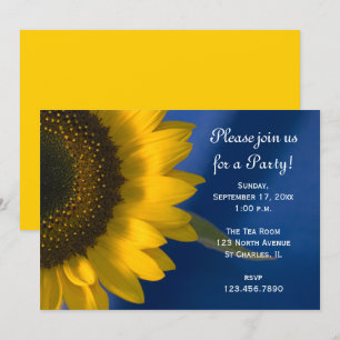 Girasol amarillo en la invitación de la fiesta gen
