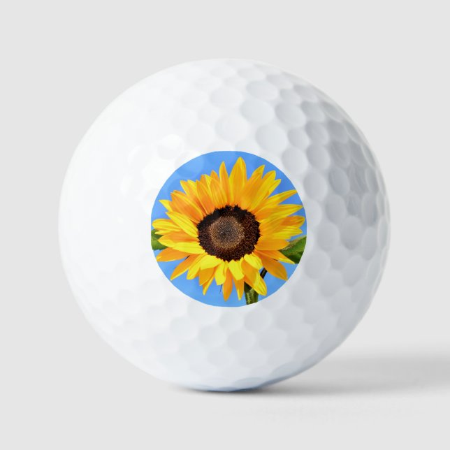 Girasol amarillo en las bolas de golf Blue Sky (Anverso)