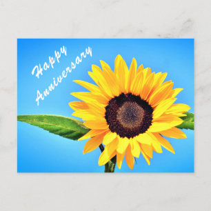 Girasol amarillo en postal del aniversario del cie