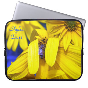 Girasol amarillo, funda para portátil Blue Bee