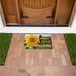 Girasol Amarillo Howdy Ya'll Alfombra de Bienvenid