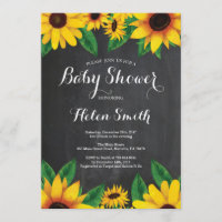 Girasol Baby Shower Invitación Chalkboard