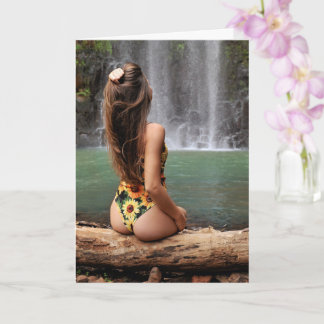 Girasol Bikini clavar la tarjeta de saludo de foto