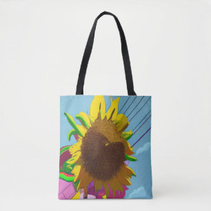 Girasol - Bolsa de Tote impresa en todo el mundo