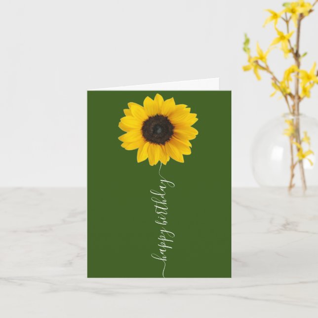 Girasol brillante en tarjeta de felicitación de cu (flor amarilla)
