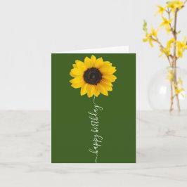 Girasol brillante en tarjeta de felicitación de cu