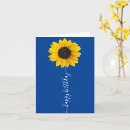 Girasol brillante en tarjeta de felicitación de cu
