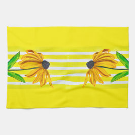 Girasol Brillante y Toalla Decorativa con Rayas Am