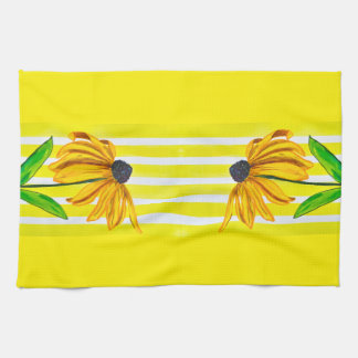 Girasol Brillante y Toalla Decorativa con Rayas Am