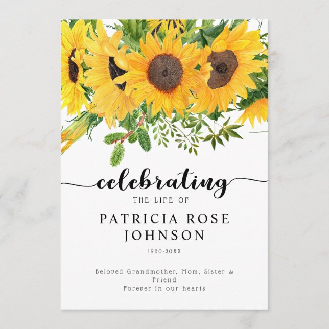 Girasol celebra la vida del programa de funerales (Anverso)