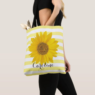 Girasol con nombre personalizado Bolsa de tocador 