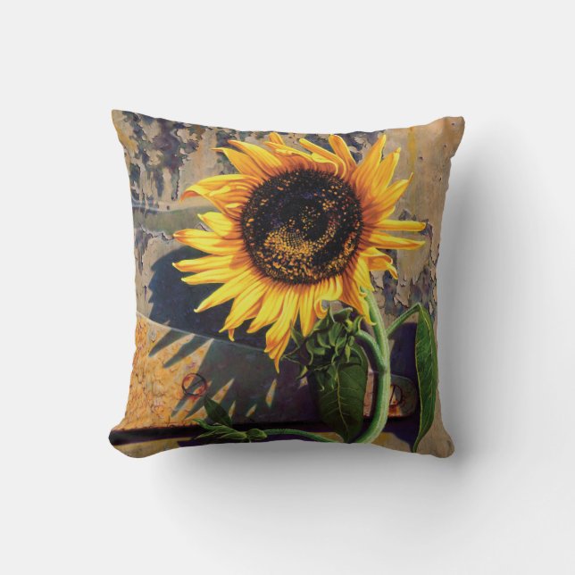 Girasol cuadrado de la almohada de Camilo Engel (Anverso)