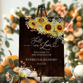 Girasol de calabaza de boda de otoño Bienvenido