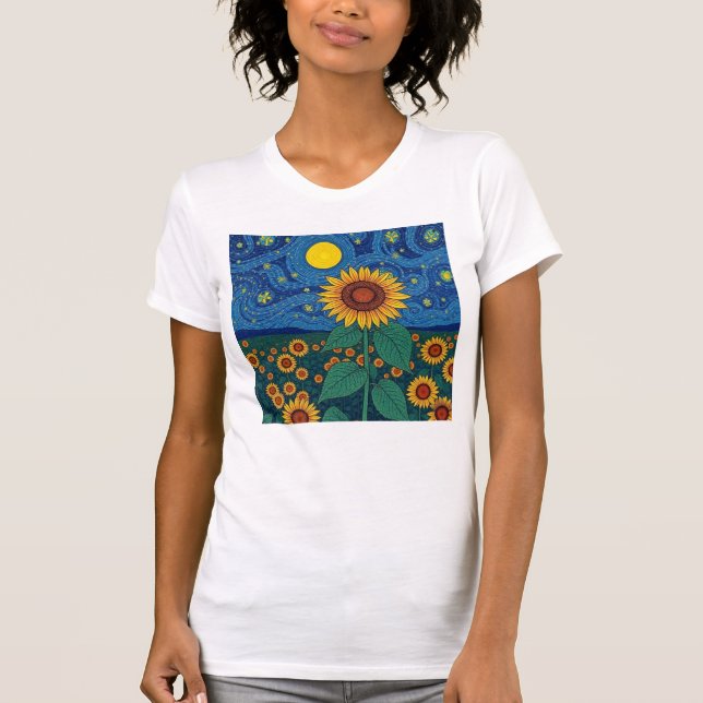 Girasol de camisetas de mujeres (Anverso)