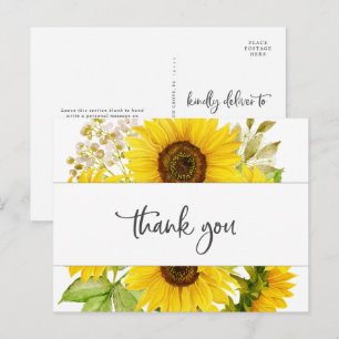 Girasol de Campo Tarjeta Postal de Agradecimiento