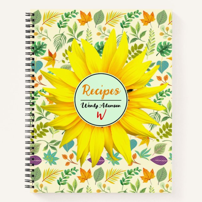 Girasol de libro de cocina rústico (Anverso)