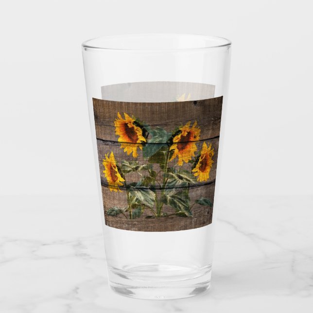 Girasol de madera de grano rústico (Anverso)