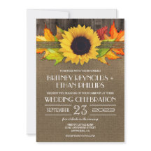 Girasol de otoño rústico + Invitaciones a la boda 