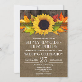 Girasol de otoño rústico + Invitaciones a la boda