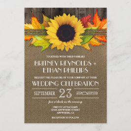 Girasol de otoño rústico + Invitaciones a la boda 