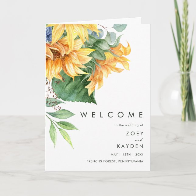 Girasol de país en negrita | Programa de Bodas Dob (Anverso)