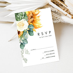 Girasol de país en negrita Tarjeta RSVP de boda